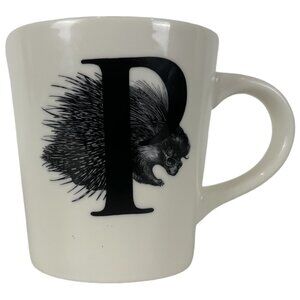 WILLIAMS-SONOMA P Alphabet Mug Pompadour Porcupine Rory Dobner Monogram Initial
